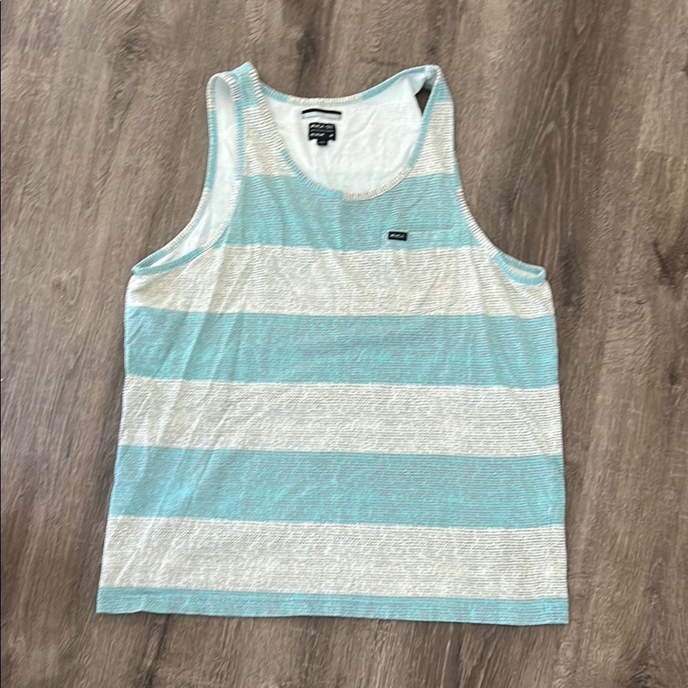 RVCA Blue and White Striped Tank Top